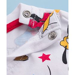 Babyhug Disney Single Jersey Knit Full Sleeves Hooded SweatJacket & Lounge Pant Set with T-Shirt & Mickey Mouse Graphic Pocket Detailing - Multicolor