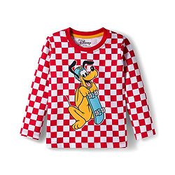Babyhug Disney Single Jersey Knit Full Sleeves T-Shirts with Mickey & Friends Graphic Pack of 3 - Yellow Blue & Red