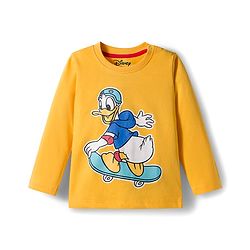 Babyhug Disney Single Jersey Knit Full Sleeves T-Shirts with Mickey & Friends Graphic Pack of 3 - Yellow Blue & Red