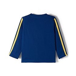 Babyhug 100% Cotton Knit Full Sleeves T-Shirt with Animal Print & Tape Detailing - Navy Blue