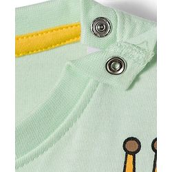 Babyhug 100% Cotton Knit Full Sleeves T-Shirt with Jungle Theme Print - Light Green