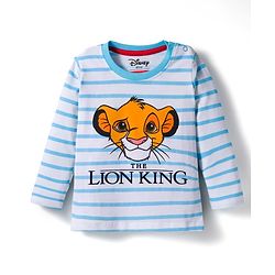 Babyhug Disney Single Jersey Knit Full Sleeves T-Shirts with Disney Characters Graphic Pack of 3 - Light Blue Orange & Blue