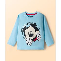 Babyhug Disney Single Jersey Knit Full Sleeves T-Shirts with Mickey Mouse Graphics & Stripes Pack of 3 - Multicolor