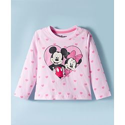 Babyhug Disney Single Jersey Knit Full Sleeves Night Suit with Minnie Graphic Pack of 2 - Pink & White