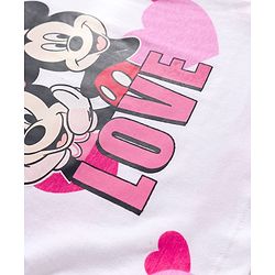 Babyhug Disney Single Jersey Knit Full Sleeves Night Suit with Minnie Graphic Pack of 2 - Pink & White