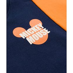 Babyhug Disney Terry Knit Drop Shoulder Full Sleeves Cut & Sew Sweatshirt With Front & Back Mickey Mouse Graphics - Multicolor