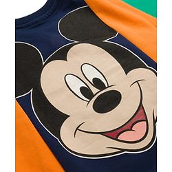 Babyhug Disney Terry Knit Drop Shoulder Full Sleeves Cut & Sew Sweatshirt With Front & Back Mickey Mouse Graphics - Multicolor