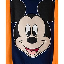 Babyhug Disney Terry Knit Drop Shoulder Full Sleeves Cut & Sew Sweatshirt With Front & Back Mickey Mouse Graphics - Multicolor
