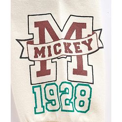 Babyhug Disney Terry Knit Drop Shoulder Full Sleeves Cut & Sew Hooded Sweatshirt With Mickey Mouse Graphics & Kangaroo Pockets - Multicolor