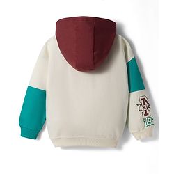 Babyhug Disney Terry Knit Drop Shoulder Full Sleeves Cut & Sew Hooded Sweatshirt With Mickey Mouse Graphics & Kangaroo Pockets - Multicolor