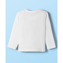 Babyhug 100% Cotton Knit Full Sleeves T-Shirt with Dino Print - White