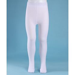 Cute Walk by Babyhug Knit Anti Bacterial Solid Footed Tights - White