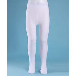 Cute Walk by Babyhug Knit Anti Bacterial Solid Footed Tights - White