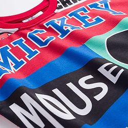 Babyhug Disney Terry Knit Drop Shoulder Full Sleeves Sweatshirt With Mickey Mouse Graphics - Multicolor