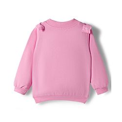 Babyhug Disney Terry Knit Full Frill Sleeves Sweatjacket With Marie Badge Detailing - Pink