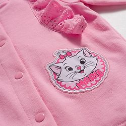 Babyhug Disney Terry Knit Full Frill Sleeves Sweatjacket With Marie Badge Detailing - Pink