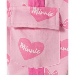 Babyhug Terry Knit Drop Shoulder Full Sleeves Hooded SweatJacket & Lounge Pant Set with T-Shirt Minnie & Friends Graphic - Pink