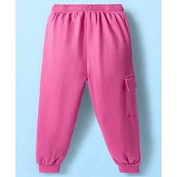 Babyhug Disney Terry Knit Drop Shoulder Full Sleeves Sweatshirt & Track Pant Set with Badge Detailing Minnie & Friends Graphic - Pink & White (Design May Vary)