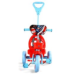 Babyhug Marvel Avengers Captain America Kids Tricycle with Parental Handle- Blue & Red| Antislip Pedals| Puncture Proof Wheels| Easy Assembling| Foldable Footrest| Toy for 2 to 5 year| Gifting Option
