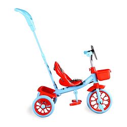 Babyhug Marvel Avengers Captain America Kids Tricycle with Parental Handle- Blue & Red| Antislip Pedals| Puncture Proof Wheels| Easy Assembling| Foldable Footrest| Toy for 2 to 5 year| Gifting Option