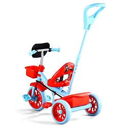 Babyhug Marvel Avengers Captain America Kids Tricycle with Parental Handle- Blue & Red| Antislip Pedals| Puncture Proof Wheels| Easy Assembling| Foldable Footrest| Toy for 2 to 5 year| Gifting Option