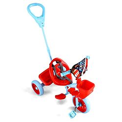 Babyhug Marvel Avengers Captain America Kids Tricycle with Parental Handle- Blue & Red| Antislip Pedals| Puncture Proof Wheels| Easy Assembling| Foldable Footrest| Toy for 2 to 5 year| Gifting Option