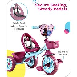 Babyhug Disney Mickey Kids Tricycle with Parental Push Handle- Red & Black| Antislip Pedals| Puncture Proof Wheels| Easy Assembling| Foldable Footrest| Toy for 2 to 5 year| Gifting Option