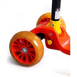 Babyhug Marvel Spider Man Kids 3 Wheel Scooter with Attractive Led Wheels|Compact Fold| Lean-to-Steer| Gifting Option| Physical Activity - Red & Blue