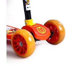 Babyhug Marvel Spider Man Kids 3 Wheel Scooter with Attractive Led Wheels|Compact Fold| Lean-to-Steer| Gifting Option| Physical Activity - Red & Blue