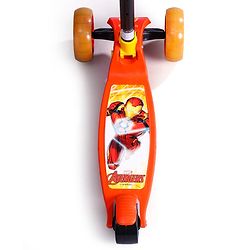 Babyhug Marvel Spider Man Kids 3 Wheel Scooter with Attractive Led Wheels|Compact Fold| Lean-to-Steer| Gifting Option| Physical Activity - Red & Blue