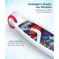 Babyhug Marvel Spider Man Kids 3 Wheel Scooter with Attractive Led Wheels|Compact Fold| Lean-to-Steer| Gifting Option| Physical Activity - Red & Blue