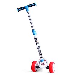 Babyhug Marvel Spider Man Kids 3 Wheel Scooter with Attractive Led Wheels|Compact Fold| Lean-to-Steer| Gifting Option| Physical Activity - Red & Blue