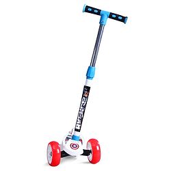 Babyhug Marvel Spider Man Kids 3 Wheel Scooter with Attractive Led Wheels|Compact Fold| Lean-to-Steer| Gifting Option| Physical Activity - Red & Blue