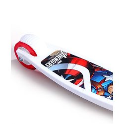 Babyhug Marvel Spider Man Kids 3 Wheel Scooter with Attractive Led Wheels|Compact Fold| Lean-to-Steer| Gifting Option| Physical Activity - Red & Blue