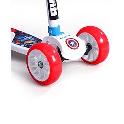 Babyhug Marvel Spider Man Kids 3 Wheel Scooter with Attractive Led Wheels|Compact Fold| Lean-to-Steer| Gifting Option| Physical Activity - Red & Blue