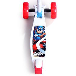 Babyhug Marvel Spider Man Kids 3 Wheel Scooter with Attractive Led Wheels|Compact Fold| Lean-to-Steer| Gifting Option| Physical Activity - Red & Blue