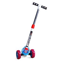 Babyhug Marvel Spider Man Kids 3 Wheel Scooter with Attractive Led Wheels|Compact Fold| Lean-to-Steer| Gifting Option| Physical Activity - Red & Blue