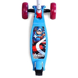 Babyhug Marvel Spider Man Kids 3 Wheel Scooter with Attractive Led Wheels|Compact Fold| Lean-to-Steer| Gifting Option| Physical Activity - Red & Blue