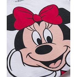 Babyhug Disney Single Jersey Knit Full Sleeves T-Shirt & Legging With Minnie Mouse Graphics & Mesh skirt Detailing - White & Red