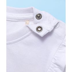 Babyhug Disney Single Jersey Knit Full Sleeves T-Shirt & Legging With Minnie Mouse Graphics & Mesh skirt Detailing - White & Red