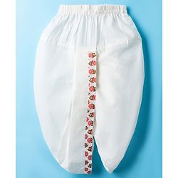 Babyhug Cambric Woven Full Sleeves Kurta Dhoti Set With Floral Print - White