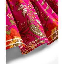 Babyhug Cambric Woven Sleeveless Kurti Palazo & Dupatta Set With Floral Print - Pink