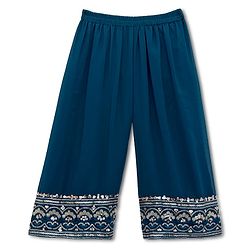 Babyhug Georgette Woven Half Sleeves Kurti Palazzo Set With Floral Embroidery & Dupatta - Navy Blue