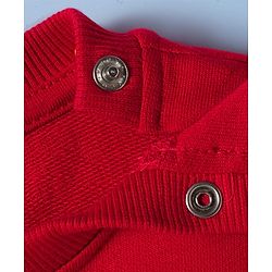 Babyhug Disney Terry Knit Drop Shoulder Full Sleeves Sweatshirt & Leggings Set with Minnie Mouse Graphic & Bow Applique - Red & White