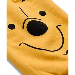 Babyhug Disney Terry Knit Drop Shoulder Full Raglan Sleeves Sweatshirt & Lounge Pant Set with Winnie the Pooh Graphic & Ear Applique - Yellow