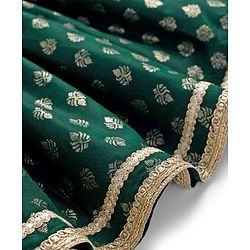 Babyhug Woven Three Fourth Sleeves Kurti Salwar Set With Foil Floral Print & Dupatta - Green