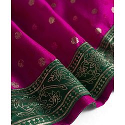 Babyhug Cotton Blend Woven Sleeveless Foil Printed Ethnic Dress - Fuchsia