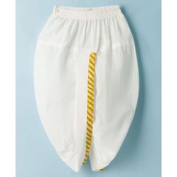 Babyhug Cambric Woven Full Sleeves Striped Kurta Dhoti Set - Yellow