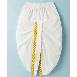 Babyhug Cambric Woven Full Sleeves Striped Kurta Dhoti Set - Yellow