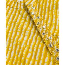 Babyhug Cambric Woven Full Sleeves Striped Kurta Dhoti Set - Yellow